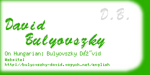 david bulyovszky business card